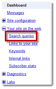Google Webmaster Tools - Search Queries Google Webmaster Tools - Search Queries