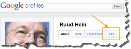 Google +1 Tab on Google Profiles