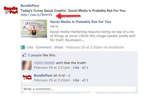 Search Engine People refers to BundlePost's Facebook tendancies as good examples for those working with social media professionals