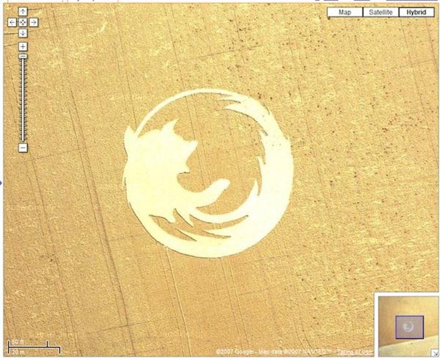 2. Firefox Crop Circle on Google Maps