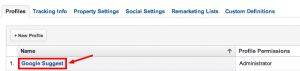 Google Analytics Google Suggest profile