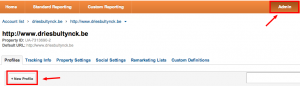 Google Analytics New profile 1