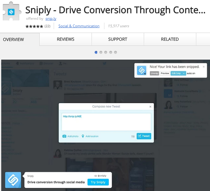Sniply Chrome Extension