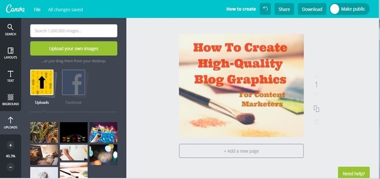 screenshot 2 create high quality blog graphics