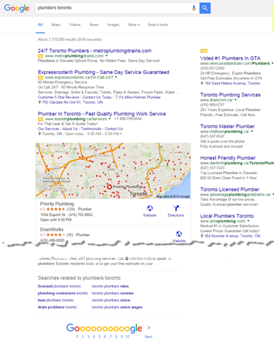 Old Adwords Google SERP layout
