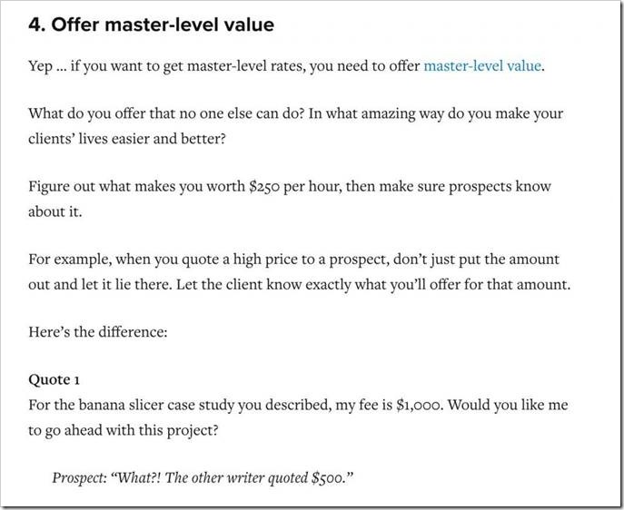 Formatting example from Copyblogger