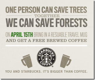 Starbucks Earth Day Promo