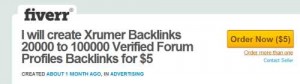 Fiverr Xrumer gig