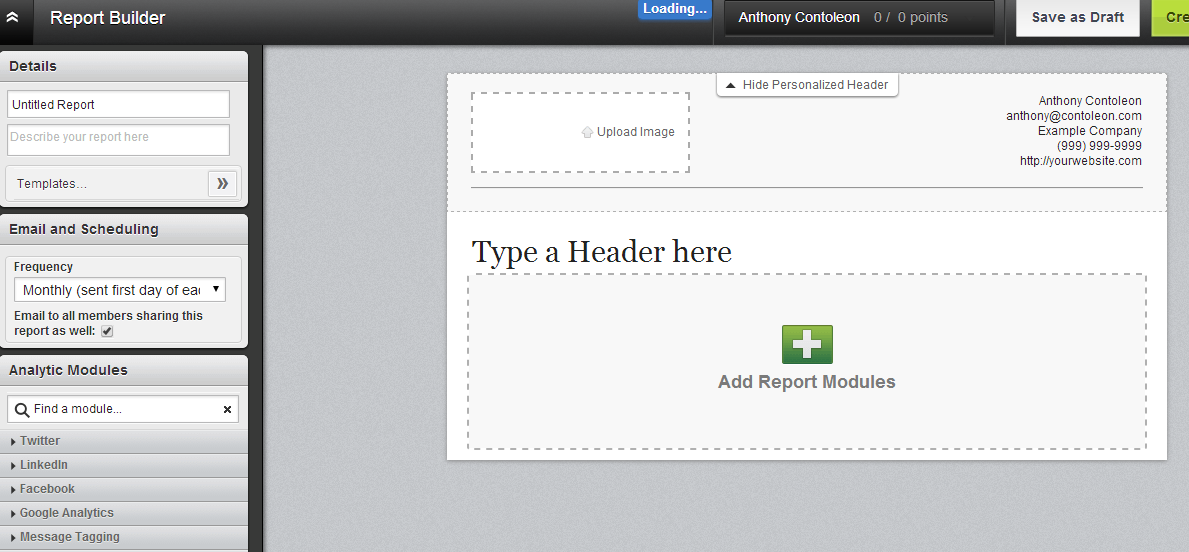 Customisable Reports