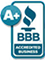 A+ rated company better business bureau badge